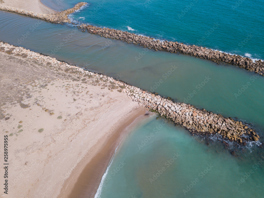 Aerial view of mouth pond in Valencia, Spain