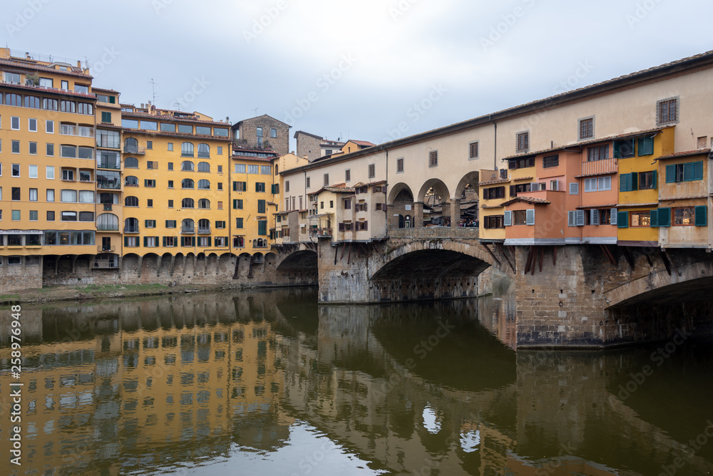 view of the old bridge in Florence