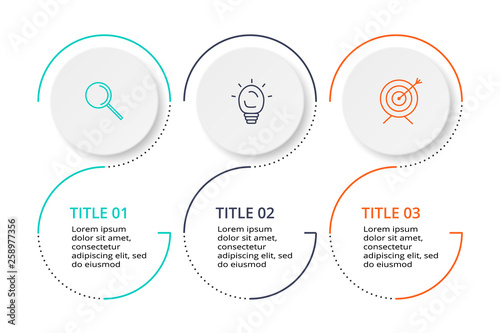 Thin line element for infographic. Template for diagram, graph, presentation and chart. Concept with 3 options