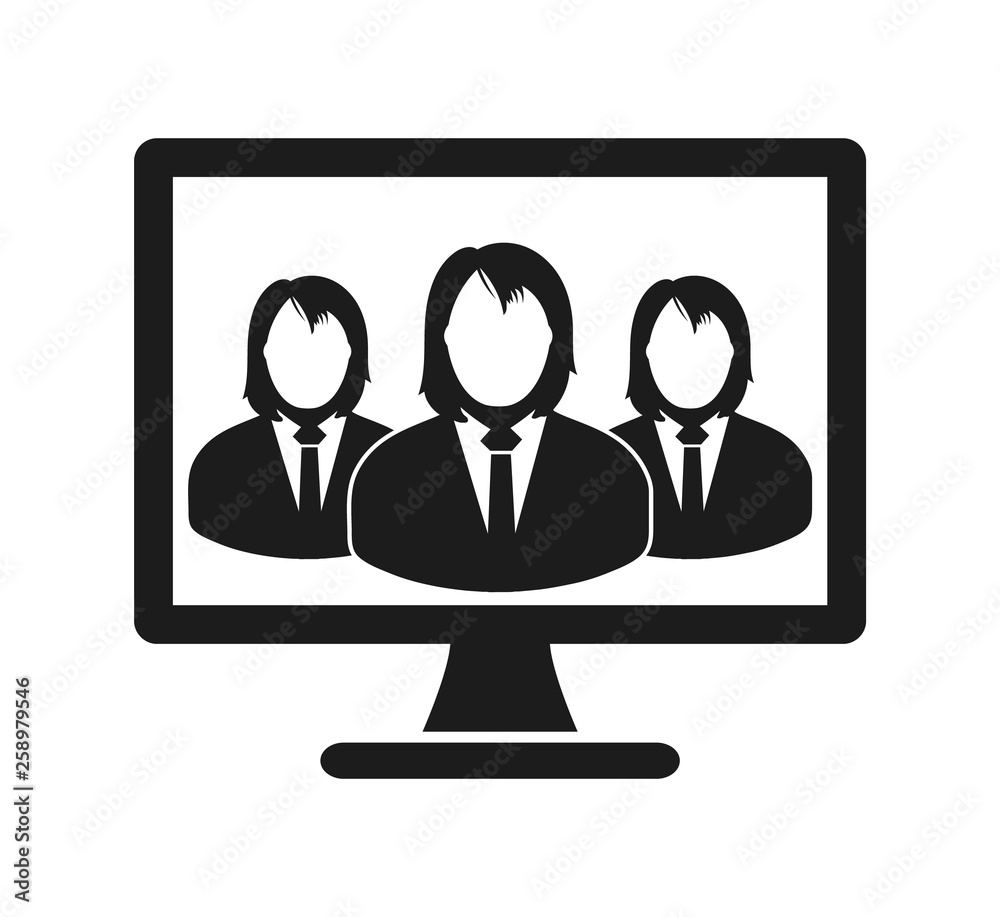 Female Online Business group icon. Flat style vector EPS. Female Online Business group icon. Flat style vector EPS.
