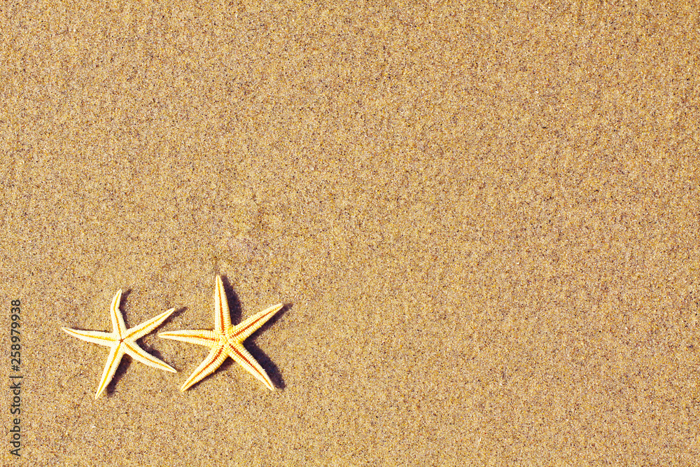 Starfish On A Beach Sand. Holiday Concept
