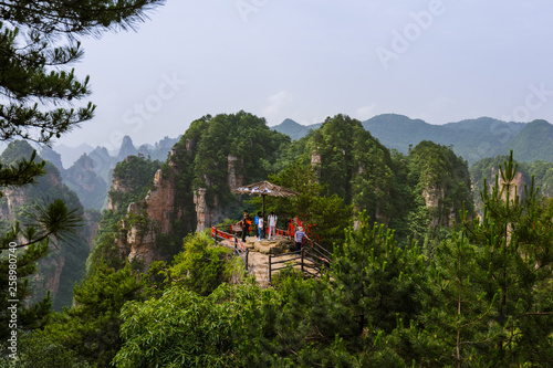 Viewpoint in Tianzi Avatar mountains nature park - Wulingyuan China