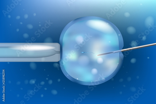 Artificial insemination in vitro fertilization. IVF macro. Test tube baby