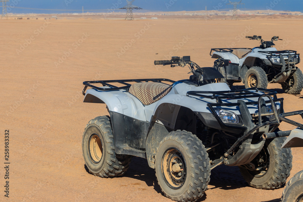 ATV quad bikes for safari trips in Arabian desert, Egypt ATV quad bikes for safari trips in Arabian desert, Egypt