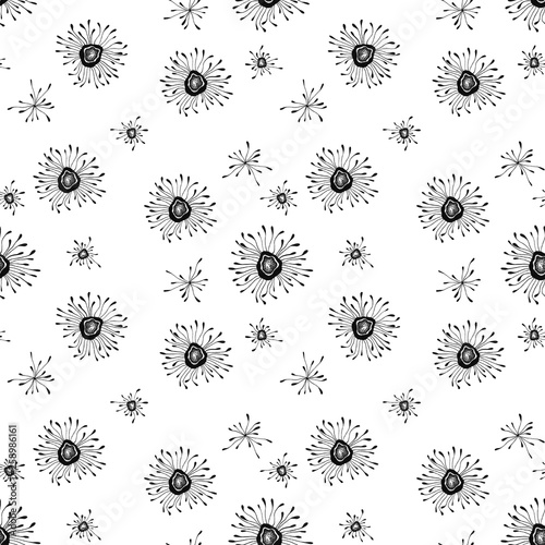  seamless pattern. abstract ornament on white background, abstract flowers or bacteria
