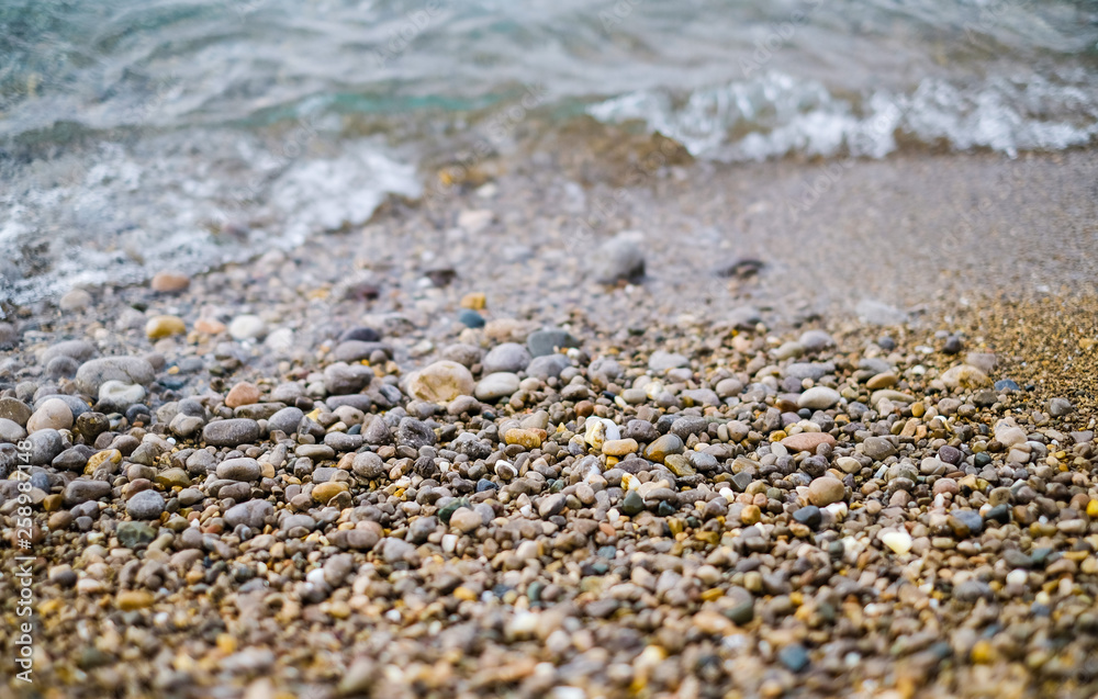 Wet stones on the sea coast Wet stones on the sea coast