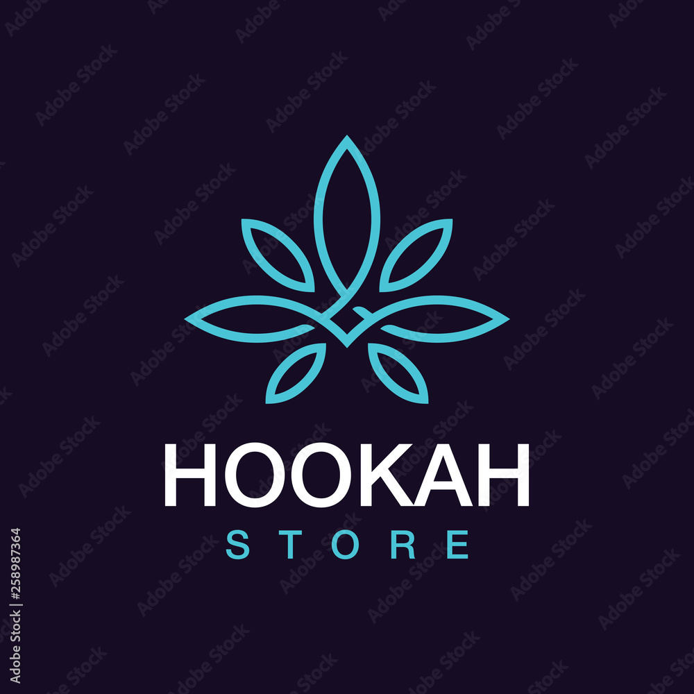 Obraz premium Modern professional logo hookah store in black and blue theme