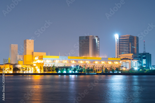 Power plant in twilight time.