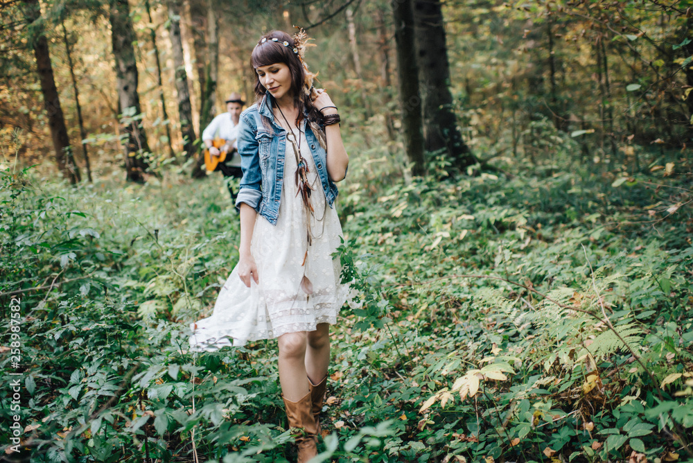 Love story of beautiful young couple at nature Love story of beautiful young couple at nature