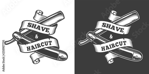 Vintage barbershop label