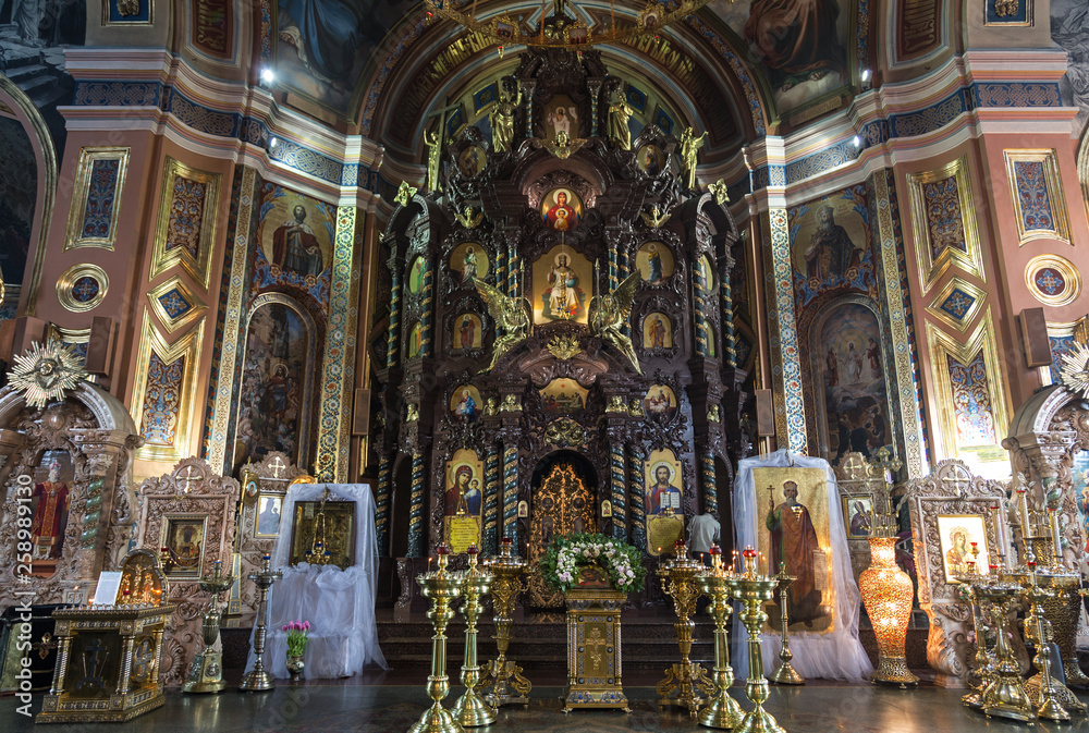 Obraz premium Interior of the Church of the Icon of Kazan Mother of God. Irkutsk, Russia