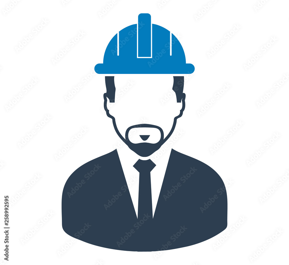 Male Engineer Icon. Flat style vector EPS.