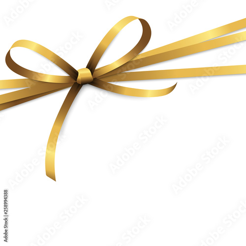 golden colored ribbon bow