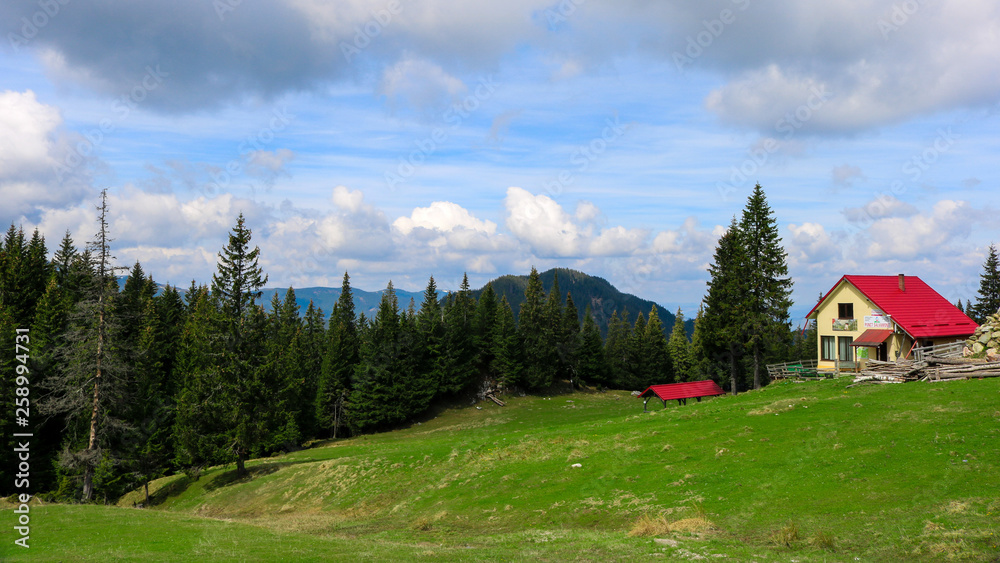 View of Bucovina region in Romania. Near Pietrele Doamnei.