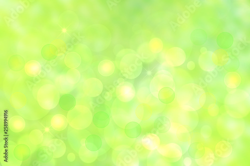 Abstract gradient green light and yellow colorful pastel spring or summer bokeh background. Beautiful texture.
