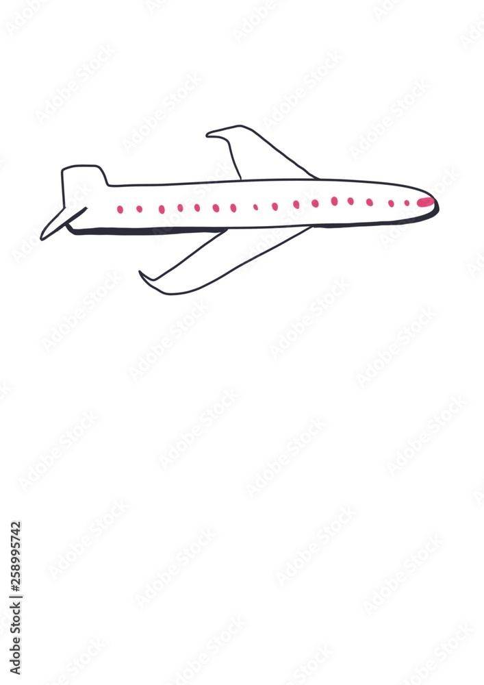 flat icon of airplane on white isolated