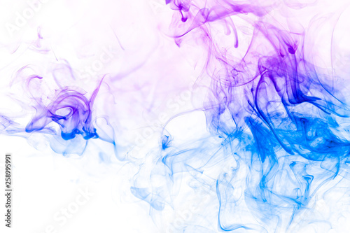 Colored smoke on white background