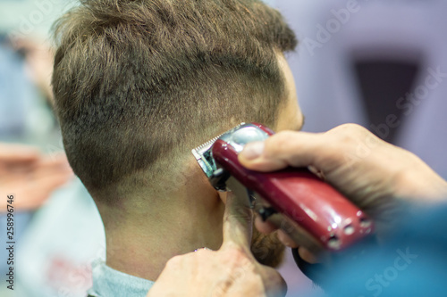 Barber at work. The process...