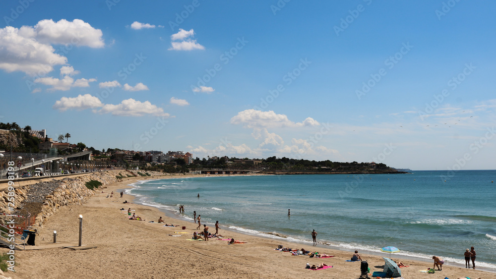 Platja del Miracle beach in Tarragona, June 2018.