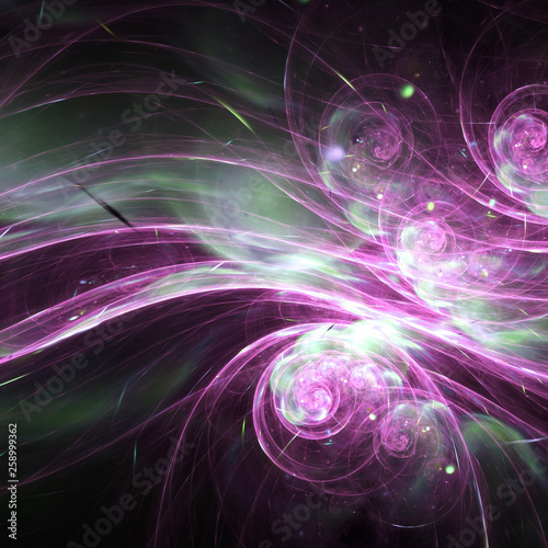 Flowing fractal purple swirls, digital artwork for creative graphic design