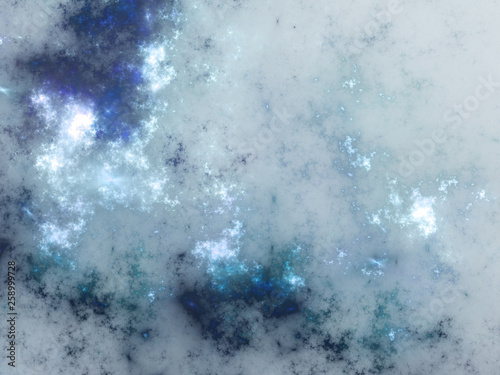 Abstract blue fractal clouds, digital artwork for creative graphic design