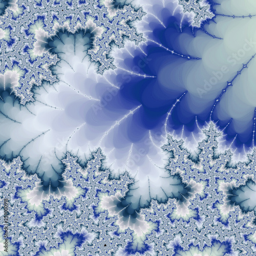 Abstract blue fractal pattern, digital artwork for creative graphic design © Keila Neokow