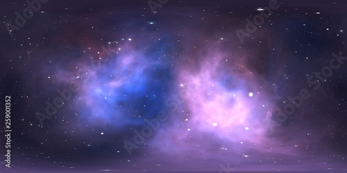 Fototapeta Naklejka Na Ścianę i Meble -  360 degree stellar system and gas nebula. Panorama, environment 360 HDRI map. Equirectangular projection, spherical panorama