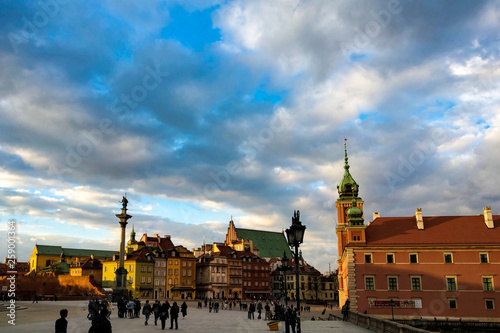 Warsaw, Poland, March 8, 2019: Old Warsaw city on sunny day.