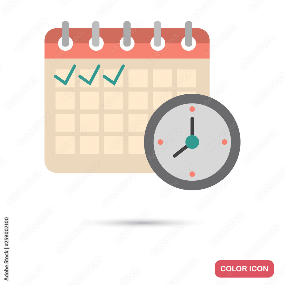 Delivery time on the calendar color flat icon for web and mobile design Delivery time on the calendar color flat icon for web and mobile design