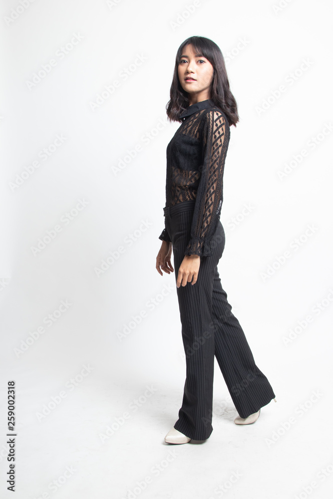 Full body of beautiful young asian woman walking. Full body of beautiful young asian woman walking.