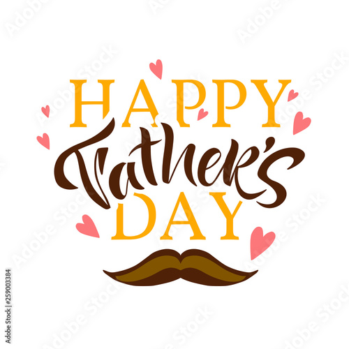 Greeting card template for Happy fathers day with typography design.