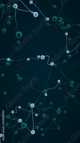 Wallpaper Mural Neural network. Social network. Futuristic dna, deoxyribonucleic acid. Abstract molecule, cell illustration, mycelium. Dark background. 3D illustration Torontodigital.ca