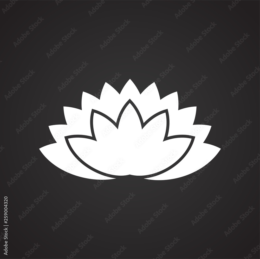 Obraz premium Lotos flower icon on background for graphic and web design. Simple vector sign. Internet concept symbol for website button or mobile app.