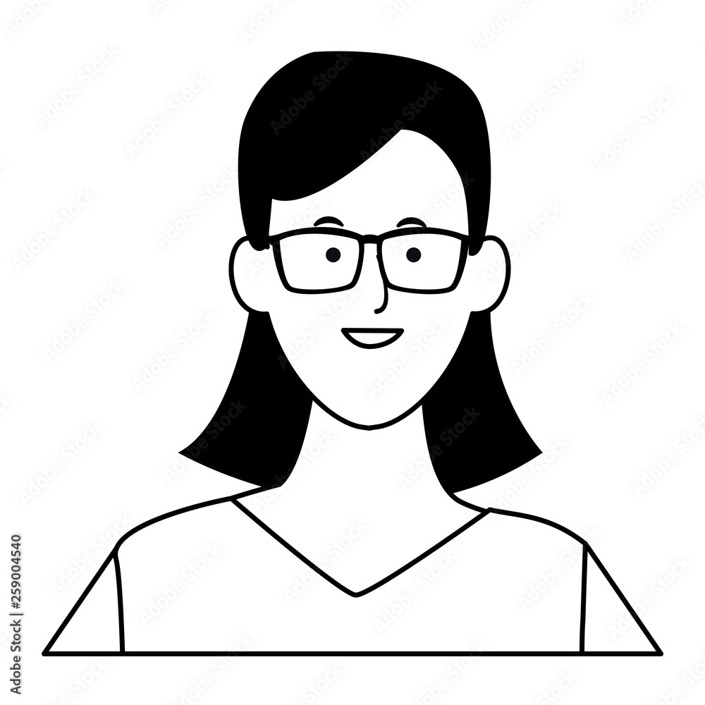 woman portrait avatar black and white woman portrait avatar black and white