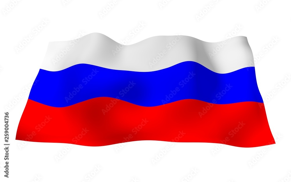 Waving flag of the Russian Federation. The National. State symbol of the Russia. 3D illustration Waving flag of the Russian Federation. The National. State symbol of the Russia. 3D illustration