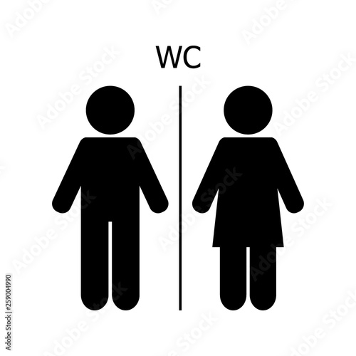 Toilet sign icon. WC symbol . Women and men icon