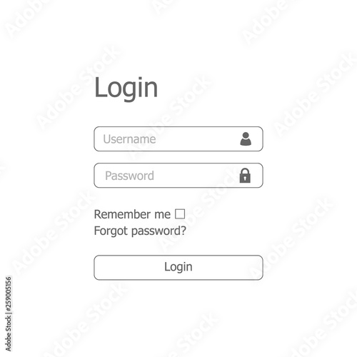 Design login form menu. Vector illustration
