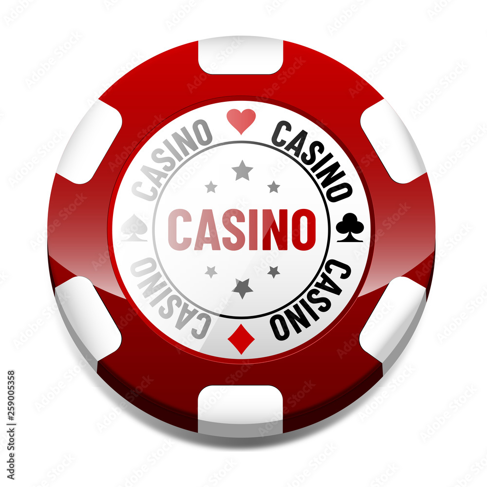 Fototapeta premium Casino red glossy chip icon