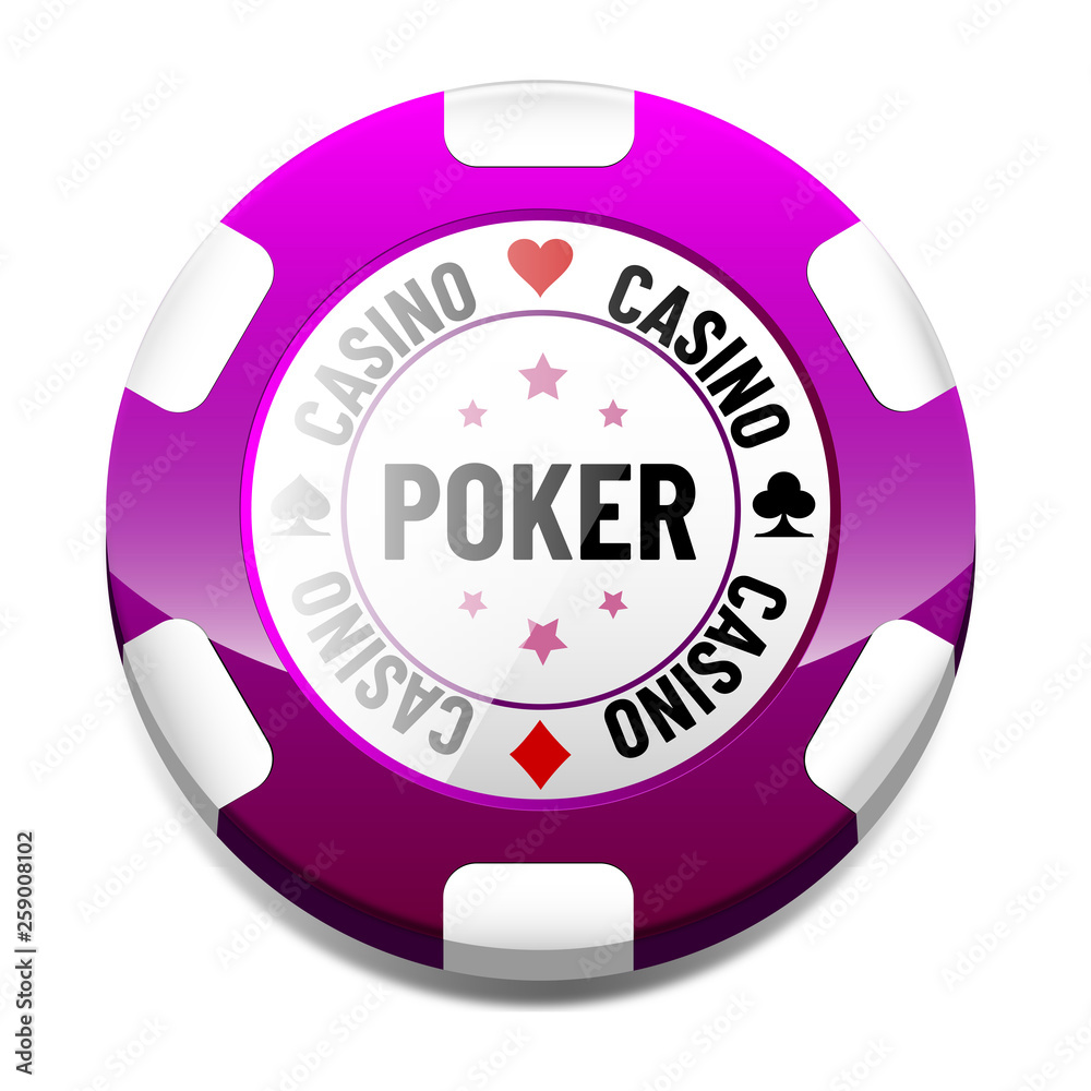 Fototapeta premium Poker violet glossy chip icon