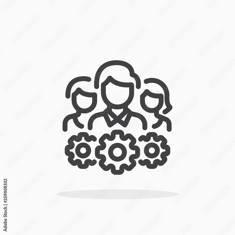 Management icon in line style. Editable stroke. Management icon in line style. Editable stroke.