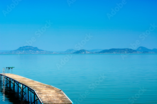 Angler pier at Lake Balaton   Hungary