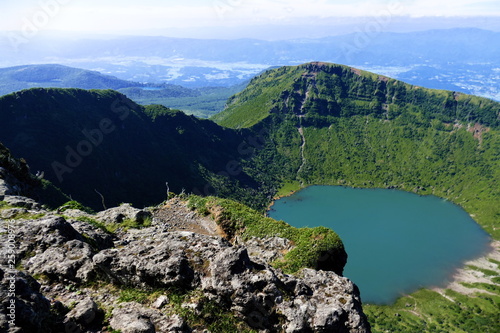 Crater lake of Mt. Karakuni-dake, highest peak in the Ebino kogen area, Kyushu, Japan