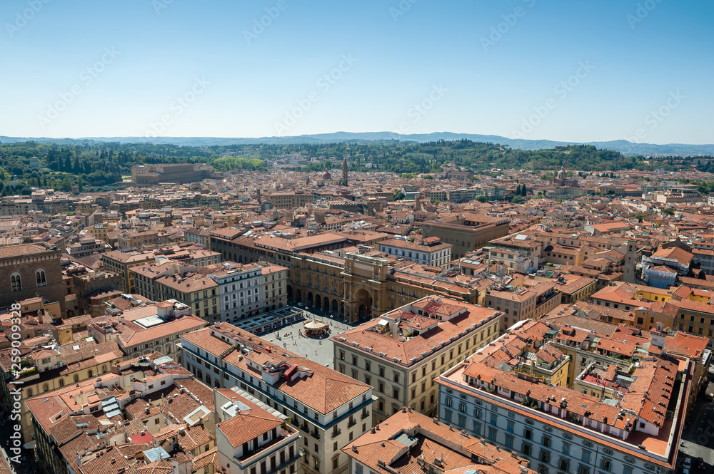 Bird view on square of republic  Florence