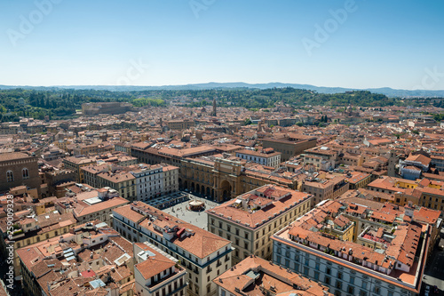 Bird view on square of republic Florence