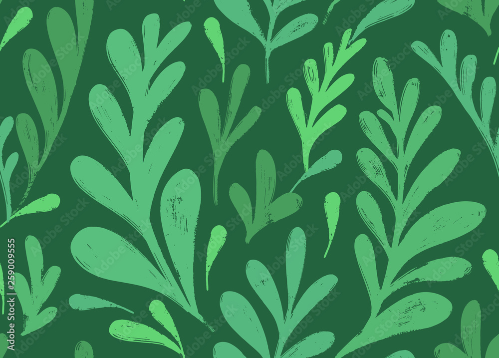 Vector seamless pattern with leaves, repeatable minimalistic background. Repeatable botanical backdrop. Green geometric tea leaves motif. Vector seamless pattern with leaves, repeatable minimalistic background. Repeatable botanical backdrop. Green geometric tea leaves motif.