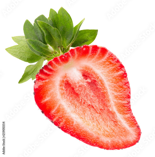 half of strawberry isolated on a white background