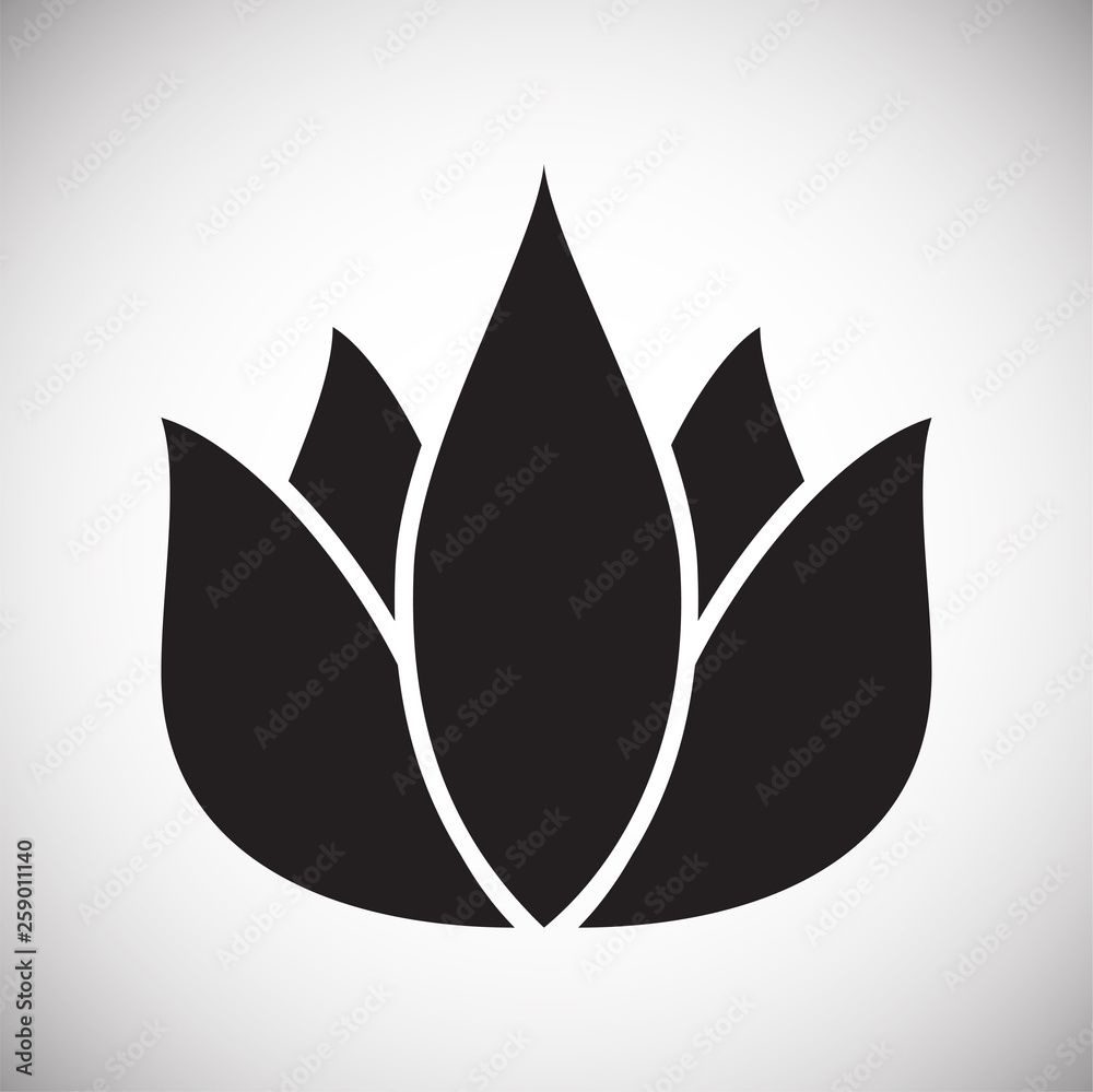 Lotos flower icon on background for graphic and web design. Simple vector sign. Internet concept symbol for website button or mobile app.