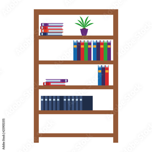 shelves with books