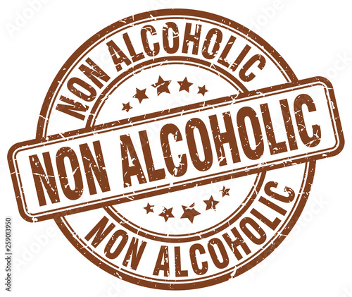 non alcoholic brown grunge stamp