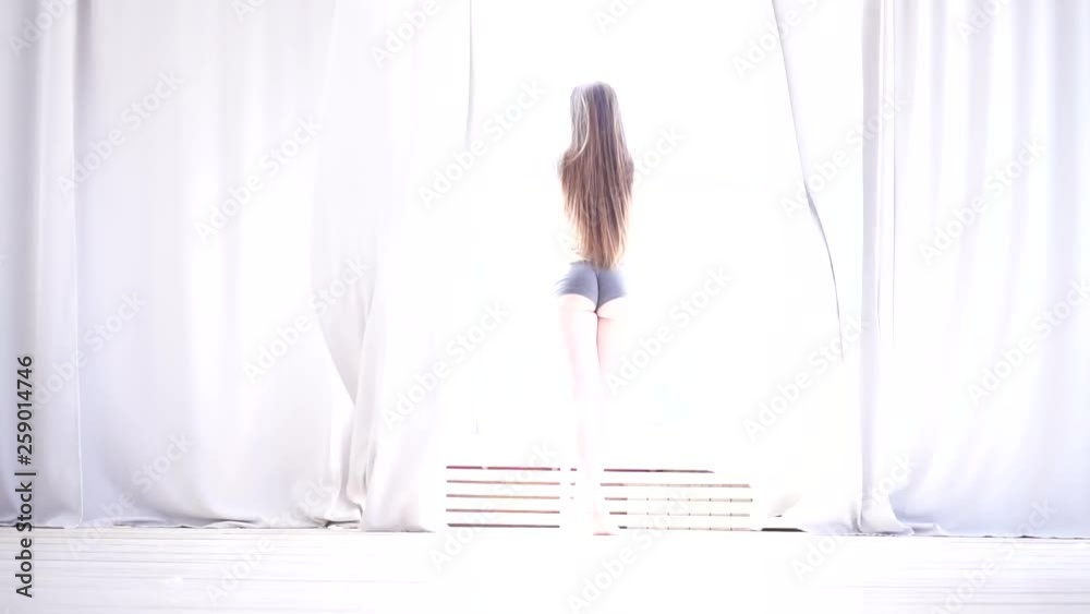 Good morning in bed. Girl woke up in bed. Girl lies in bed. Good morning in bed. Girl woke up in bed. Girl lies in bed.
